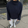 Casual Women's Short Woolen Coat Loose Lapel Single-breasted Long Sleeve Thick Jacket Autumn Winter Lady Elegant Streetwear