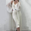 Knitted Open Stitch Cardigan Sweater for Women Autumn Winter Solid Front Pocket Long Sweater Coat Loose