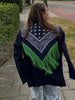 Women's Printed Tassels Blazer Loose Lapel Single Breasted Full Sleeve Female Suit Jackets Autumn Commute Outwear