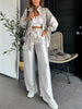 Women's Clothing European and American Blazer Casual Trousers Two Pieces Set