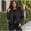 Faux Fur Neck Short Jackets Women Long Sleeve Ruff Thicken Loose Outerwear Female Autumn Winter Chic Daily Coats