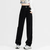 Woman Korean Double Buckle Design Jeans Female Winter Snow Warm Thermal Plush Pants Girls High Waist Denim Trousers