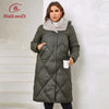 Women's Winter Jackets Plus Size Long Warm Parkas Elegent Hooded With Fur Classic Quilted Coats Women1165