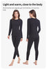 2-piece Autumn/Winter Women's Solid Color Simple Warm Underwear Set Comfortable Round Neck Long Sleeve Elastic Waist Pants Large
