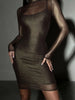Mesh Dresses For Women Sexy Clubwear Long Sleeves Turtleneck Skinny See Through Hip Wrap Mini Vestidos Robes Female Fit