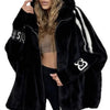 Casual Warm Plush Women's Coat Zipper Cardigan With Baton Sleeves Loose Hooded Coat Autumn Winter Commuting Wear