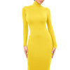 Winter Black Turtleneck Sexy Women Dress Autumn Long Sleeve Skinny Midi Boydcon Casual Blue Plush Knee-Length Party