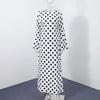 Casual Polka Dot Dress Women's Slim O-neck Full Sleeve High-Waisted Floor-Length Dresses Spring Autumn Robes