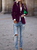 Women's Gold Velvet Blazer, Office Lady Spring Autumn Foreign Atmosphere, Red Blazers Suit, OL Professional Wear