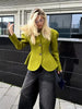 Women Long Sleeve Short Jackets Stand Neck Button Waist-cinching Chic Blazer Lady Commute Street Outerwear