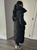 Winter Warm Stand Neck Long Lace Up Down Jackets Women Solid Ruff Soft Waist-cinching Coat Female Winter Chic Jackets