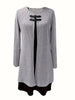 Spring Autumn Women's Solid Long Sleeved Round Neck Dress Elegant Splicing Knitted Long Casual Comfortable Dress For Women