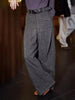 Gray Woolen Suit Pants Women's Winter European Design Fine Flash High Waist Versatile Trousers