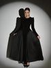 Women Chic Velvet Patchwork Chiffon Dress Elegant Full Sleeve Round Neck High Waist Maxi Dresses Lady Dinner Party Robes