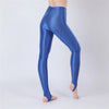 Sexy Women Thin Sheer See Through Pants Elastic Sexy Tight Silk Shiny Pencil Pant Oil Glossy Candy Color Yoga Leggings