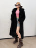 Colorful Fahionable Faux Fur Mongolian Jacket Long Tailored Collar Plush Winter Coat for Women Elegant Loose Fit Outerwear