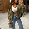 Fall Winter Women's Bomber Jacket Lapel Long Sleeve Zipper Suede Jacket Women High Street Jackets Coats Outerwears