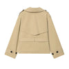 Holiday Casual Chic Women Short Trench Coat Double Breasted Sashes Jacket Trench Spring Sumer Office Trench