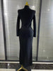 Sparkly Crystals Women Long Sleeve Sexy Bodycon Long Bandage Dress Evening Party Elegant Red Carpet Birthday Outfit