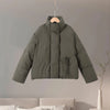 Casual Solid Lace Up Cotton Jacket Women Stand Collar Long Sleeve Pocket Warm Thick Jackets Autumn Winter Lady Outerwear