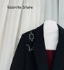Woman Black Strass Rhinestone Decoration Long Sleeved Blazer Single Breasted Two Buttons Suit Tops 2025FW