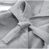 Women Fur Splicing Grey Woolen Coat Casual Belt Full Sleeve Lapel Loose Cardigan Outwear Lady Winter Highstreet Jacket