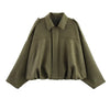 Spring Women's Suede Texture Effect Loose Version of Lapel Shoulder Jacket