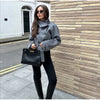 Women's Solid Lapel Woolen Coat Elegant Full Sleeves Lace Up Loose Patchwork V-neck Overcoat Winter Office Commute Jacket