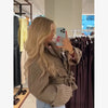 Plaid Scarf Two-sided Jacket Vintage Lapel Double Row Buckle With Pockets Loose Casual Women's Outwear Chic Street Daily Outfit