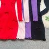 Chic Sexy Wrap Hips Knitted Mini Dress Y2K Aesthetic 3D Bows Bodycon Party Dress Streetwear Lady Dress