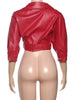 Crop Jacket Women PU Fall Wild Deep V-Neck Elegant Belt Buckle Zip Full Sleeve Streetwear Office Classic Coat