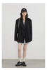 Women Blazers Solid Loose Double-breasted Wide Shoulder Office Ladies Suit Jacket Oversized Coat Spring Autumn