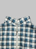 Women's Blue Plaid Two Piece Set Mock Neck Crop Top High Waisted Wide Leg Pants Casual Elegant Outfit