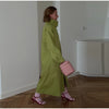 Women's Stand High Collar Single Metal Button Long Trench Coat Oversized Drop Shoulder Side Pocket Weekend Commute Casual Coat