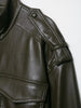 Women Large Front Pocket Jacket Vintage Solid Turtleneck Long Sleeve Zipper Faux Leather Jacket High Street Lady Coat