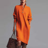 Autumn Winter Long Sleeve Knitted Dresses For Women Button Design Long Sleeve Lady Office Dress Women Elegan Party Dress