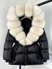 Lagabogy Real Fox Fur Collar Winter Women Hooded Puffer Jacket 90% White Goose Down Coat Female Thick Waterproof Outerwear