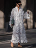 Women's White Hollow Out Three-dimensional Flower Dresses Elegant Loose Long Sleeve Pullover Long Dress Socialite Vestidos