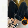 Winter Warm Thicken Lambwool Fluff Wide Leg Pants Women Korean Casual Snow Wear Pantalone Baggy Plush Fleece Spodnie