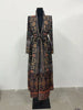 Pleated Print Foldable Collar Women's Long Sleeve Trench Coat Winter Original Design Cardigan Coat