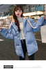 Winter Short Jacket Woman Parkas Thick Warm Spliced Hooded Parka Oversized Korean Loose Cotton Padded Outerwear