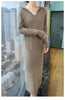 100%Pure Mink Cashmere Knitted Dress Ladies Hooded Collar Large Size Long Skirt Casual High Waist Hooded Skirts Autumn Dress