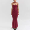 Elegant 2 Pieces Dress Set with Scarf Women Matching Sets Sexy Cropped Top and Long Dress Set Casual Dress