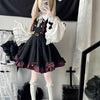 Japanese Kawaii Two Pieces Set Women Outfits Ruffled Patchwork Cute Bow Dress + Flare Sleeve Lolita Blouse Y2k Aesthetic JK Suit