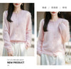 Winter Women's Clothing Tops Brushed Wool Cardigans O Neck Yellow Warm Causal Sweater Soft Solid Knitted Coats B1713005