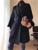 Winter Casual Adjustable Waist Wool Coat Women Water Ripples Woolen Coat Jackets Female Autumn Camel Coat Commuting
