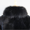 Lady 100% Natural Rex Rabbit Fur Coat Women Winter Thick Warm Real Rex Rabbit Fur Jacket With Quality Fox Fur Collar