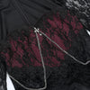 Elegant Mall Gothic Women Evening Dresses Grunge Aesthetic E-girl Velvet Midi Dress Lace Splice Sexy Split Alt Outfits