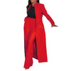 Women's Set Full Sleeve X-Long Blazer Coat+ Long Pant Suit Spring Streetwear Two 2 Piece Set Africa OL Work Outfits