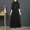 Autumn/Winter Women Knitted Dress Solid Loose Pullover Half High Collar Long Knitted Sweater Dress Female High-Quality